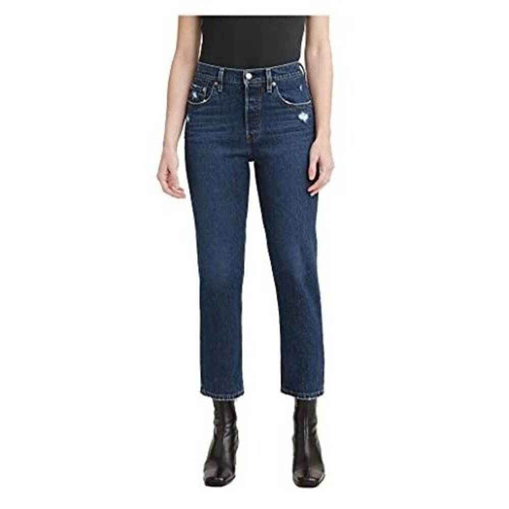 Levi's 501 Original Cropped Womens 31x26 Jeans Blue Denim High Rise Straight Leg